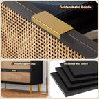 Commode haute à tiroirs en osier pour la chambre, armoire à tiroirs grande capacité, coiffeuse avec un plateau large, adaptée pour le salon, le couloir