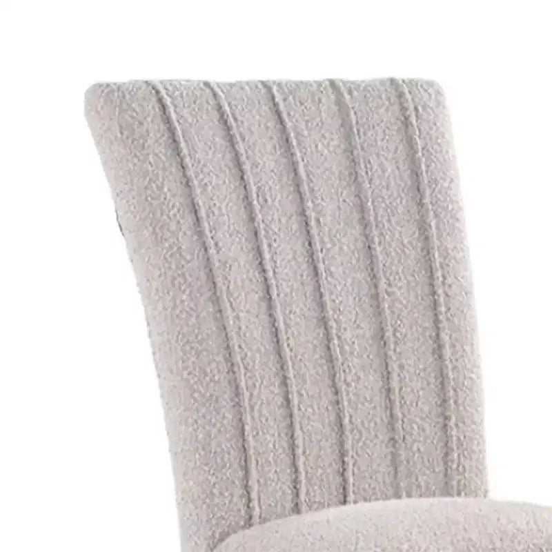Ensemble de 2 chaises de salle à manger, bouclé gris capitonné vertical, noir