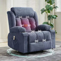 GustoWave Oversized Fabric 360 Swivel Rocking Recliner Chair with Heat and Massage, Extra Wide Lazy Recliner Sofa Chair for Adults