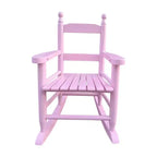 Fauteuil à bascule pour enfants, conception robuste en bois dur avec dossier à lattes, sûr et confortable, facile à assembler