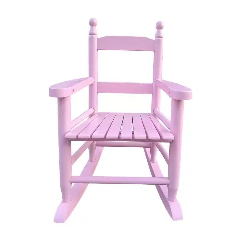 Fauteuil à bascule pour enfants, conception robuste en bois dur avec dossier à lattes, sûr et confortable, facile à assembler