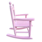 Fauteuil à bascule pour enfants, conception robuste en bois dur avec dossier à lattes, sûr et confortable, facile à assembler