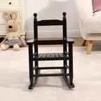Fauteuil à bascule pour enfants, conception robuste en bois dur avec dossier à lattes, sûr et confortable, facile à assembler