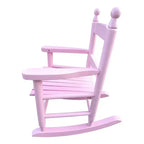 Fauteuil à bascule pour enfants, conception robuste en bois dur avec dossier à lattes, sûr et confortable, facile à assembler