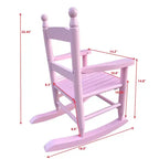 Fauteuil à bascule pour enfants, conception robuste en bois dur avec dossier à lattes, sûr et confortable, facile à assembler