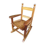 Fauteuil à bascule pour enfants, conception robuste en bois dur avec dossier à lattes, sûr et confortable, facile à assembler