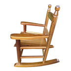 Fauteuil à bascule pour enfants, conception robuste en bois dur avec dossier à lattes, sûr et confortable, facile à assembler