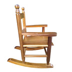Fauteuil à bascule pour enfants, conception robuste en bois dur avec dossier à lattes, sûr et confortable, facile à assembler