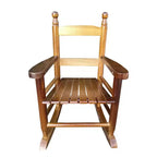 Fauteuil à bascule pour enfants, conception robuste en bois dur avec dossier à lattes, sûr et confortable, facile à assembler