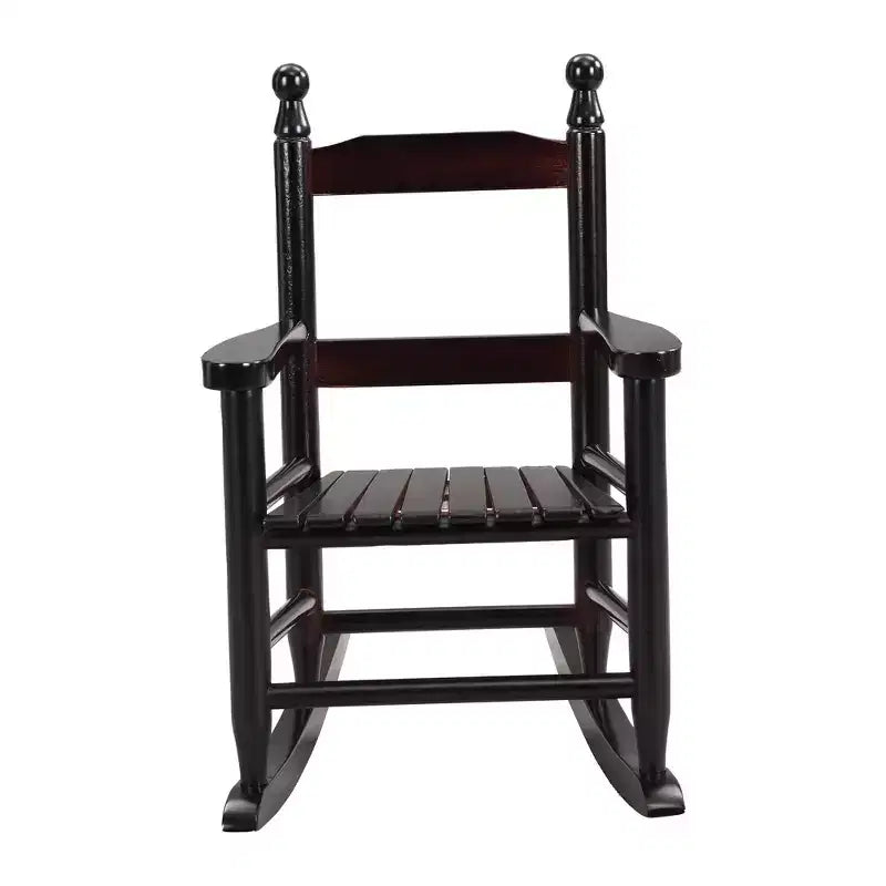 Fauteuil à bascule pour enfants, conception robuste en bois dur avec dossier à lattes, sûr et confortable, facile à assembler