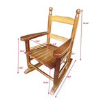 Fauteuil à bascule pour enfants, conception robuste en bois dur avec dossier à lattes, sûr et confortable, facile à assembler