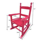 Fauteuil à bascule pour enfants, conception robuste en bois dur avec dossier à lattes, sûr et confortable, facile à assembler