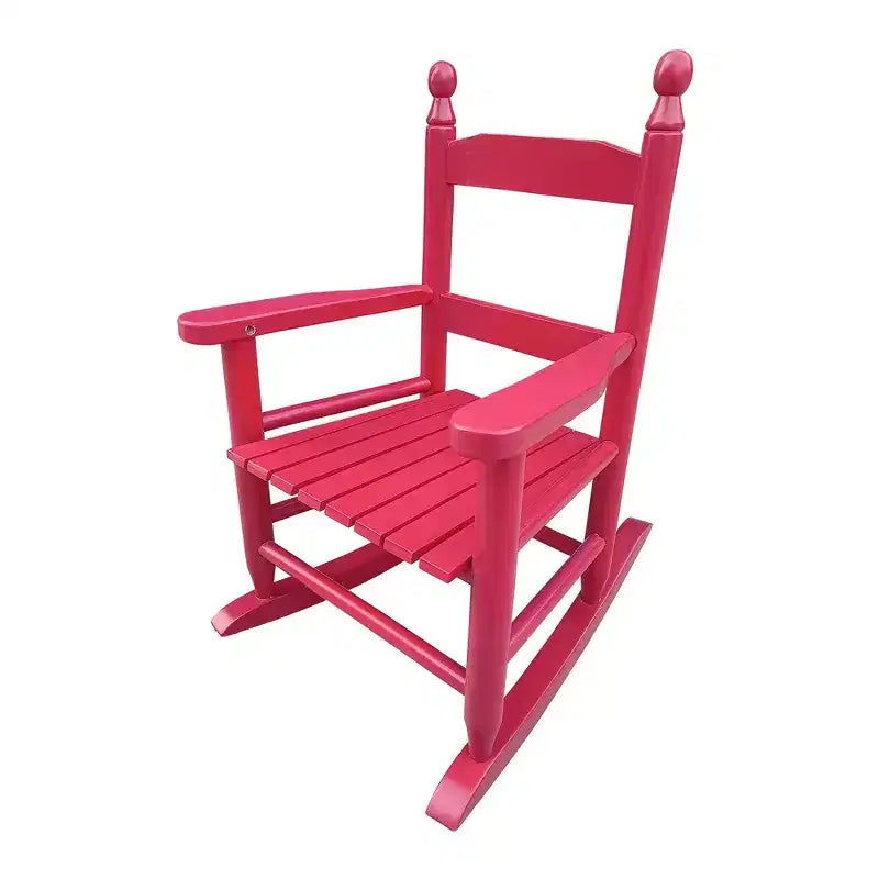 Fauteuil à bascule pour enfants, conception robuste en bois dur avec dossier à lattes, sûr et confortable, facile à assembler
