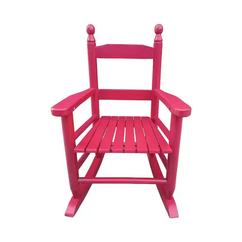 Fauteuil à bascule pour enfants, conception robuste en bois dur avec dossier à lattes, sûr et confortable, facile à assembler