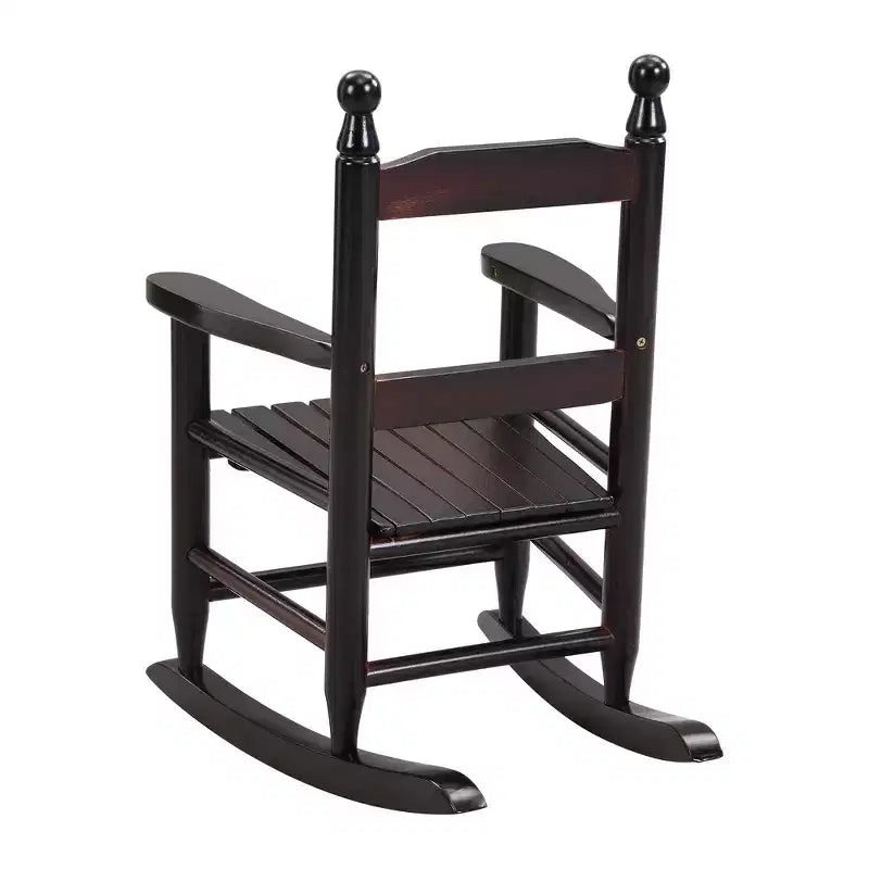 Fauteuil à bascule pour enfants, conception robuste en bois dur avec dossier à lattes, sûr et confortable, facile à assembler