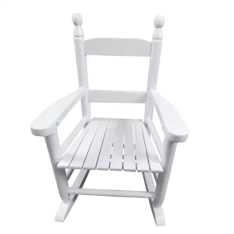 Fauteuil à bascule pour enfants, conception robuste en bois dur avec dossier à lattes, sûr et confortable, facile à assembler