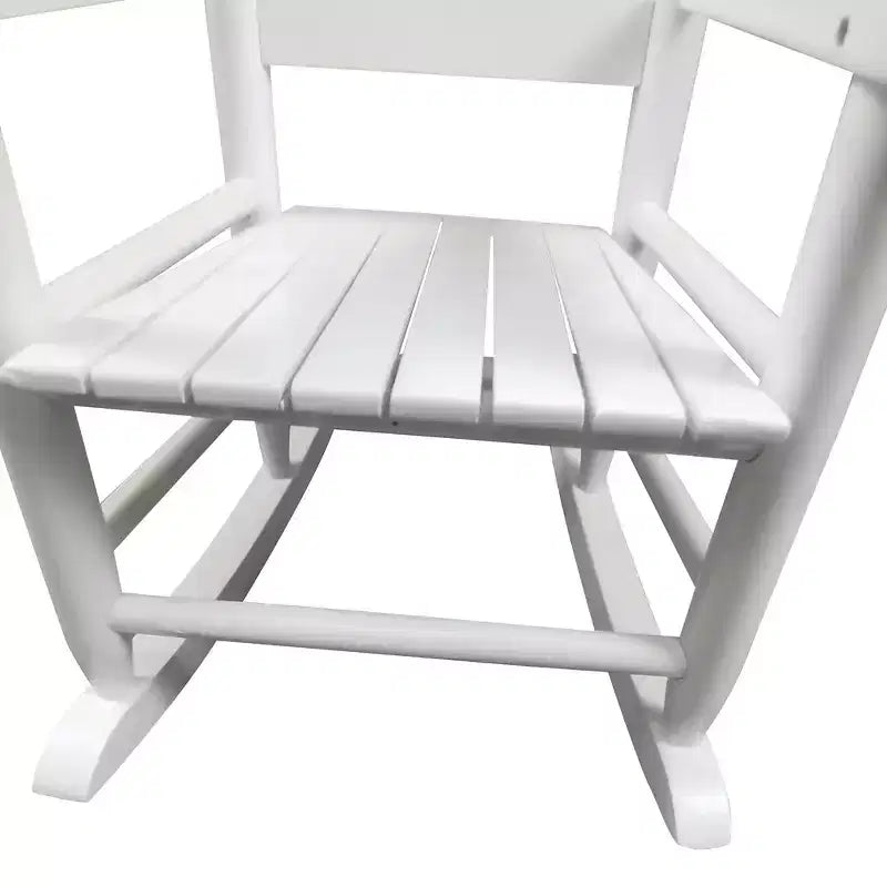 Fauteuil à bascule pour enfants, conception robuste en bois dur avec dossier à lattes, sûr et confortable, facile à assembler