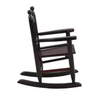 Fauteuil à bascule pour enfants, conception robuste en bois dur avec dossier à lattes, sûr et confortable, facile à assembler