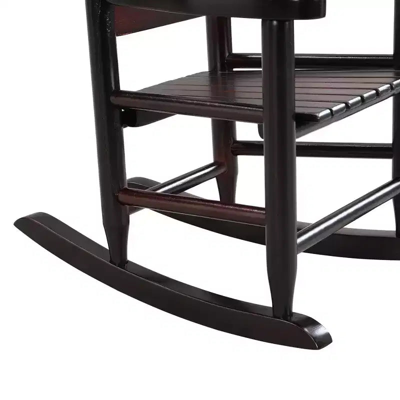 Fauteuil à bascule pour enfants, conception robuste en bois dur avec dossier à lattes, sûr et confortable, facile à assembler