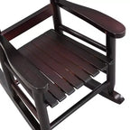 Fauteuil à bascule pour enfants, conception robuste en bois dur avec dossier à lattes, sûr et confortable, facile à assembler
