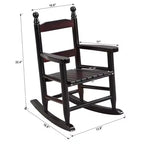 Fauteuil à bascule pour enfants, conception robuste en bois dur avec dossier à lattes, sûr et confortable, facile à assembler