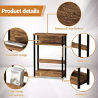 Table d'appoint de canapé moderne, table de bout étroite à 3 niveaux en bois, table de chevet de chambre mince, table de chevet d'appoint pour petit espace salon chambre
