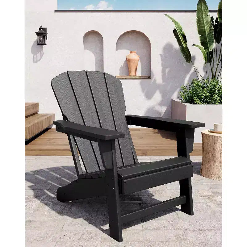 Chaise Adirondack, Chaise d'extérieur en PEHD haute résistance, Chaise de patio résistante aux intempéries pour pelouse et jardin