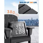 Chaise Adirondack, Chaise d'extérieur en PEHD haute résistance, Chaise de patio résistante aux intempéries pour pelouse et jardin