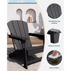 Chaise Adirondack, Chaise d'extérieur en PEHD haute résistance, Chaise de patio résistante aux intempéries pour pelouse et jardin