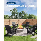 Chaise Adirondack, Chaise d'extérieur en PEHD haute résistance, Chaise de patio résistante aux intempéries pour pelouse et jardin