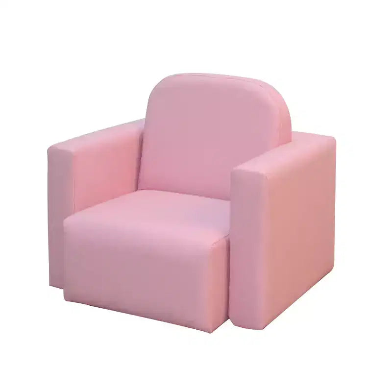 Canapé et chaise multifonctionnels 2-en-1 pour enfants, ensemble de table et chaise convertibles, cadeau pour garçons et filles de 3 ans - Rose