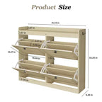 Grand meuble à chaussures avec 4 tiroirs basculants, crochets et espace de rangement – une solution de rangement de chaussures dissimulée pour les entrées, les couloirs et les salons.