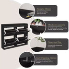 Grand meuble à chaussures avec 4 tiroirs basculants, crochets et espace de rangement – une solution de rangement de chaussures dissimulée pour les entrées, les couloirs et les salons.