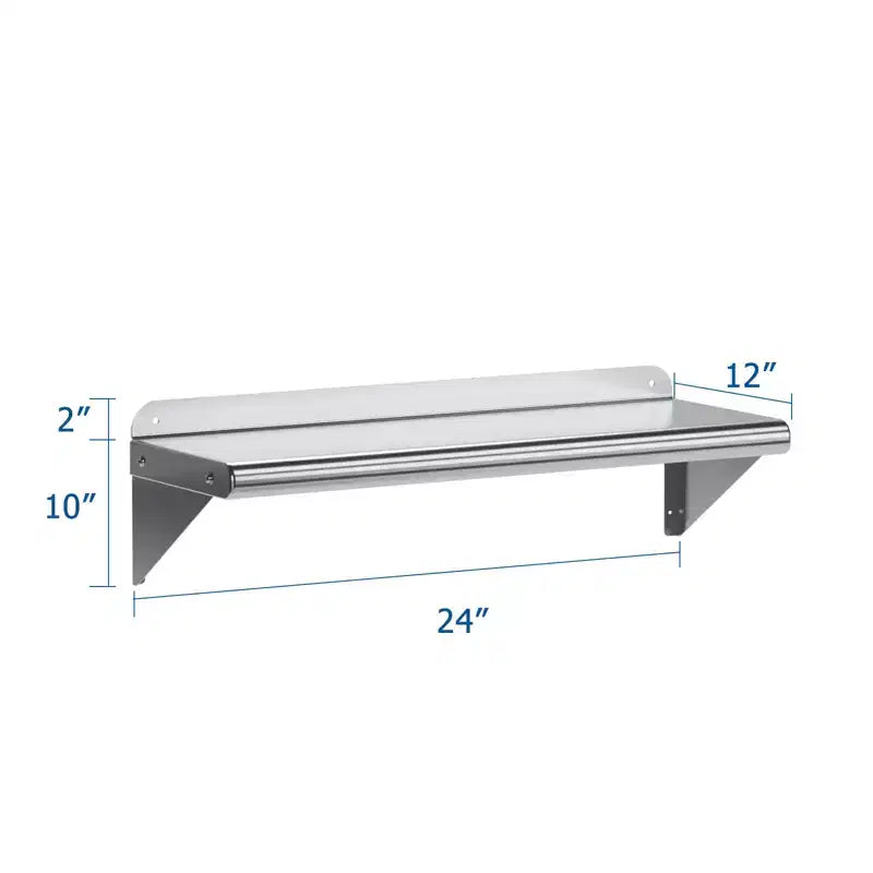 Étagère murale en acier inoxydable, étagère murale de qualité commerciale NSF avec surface plate pour la cuisine, les restaurants et l'usage domestique