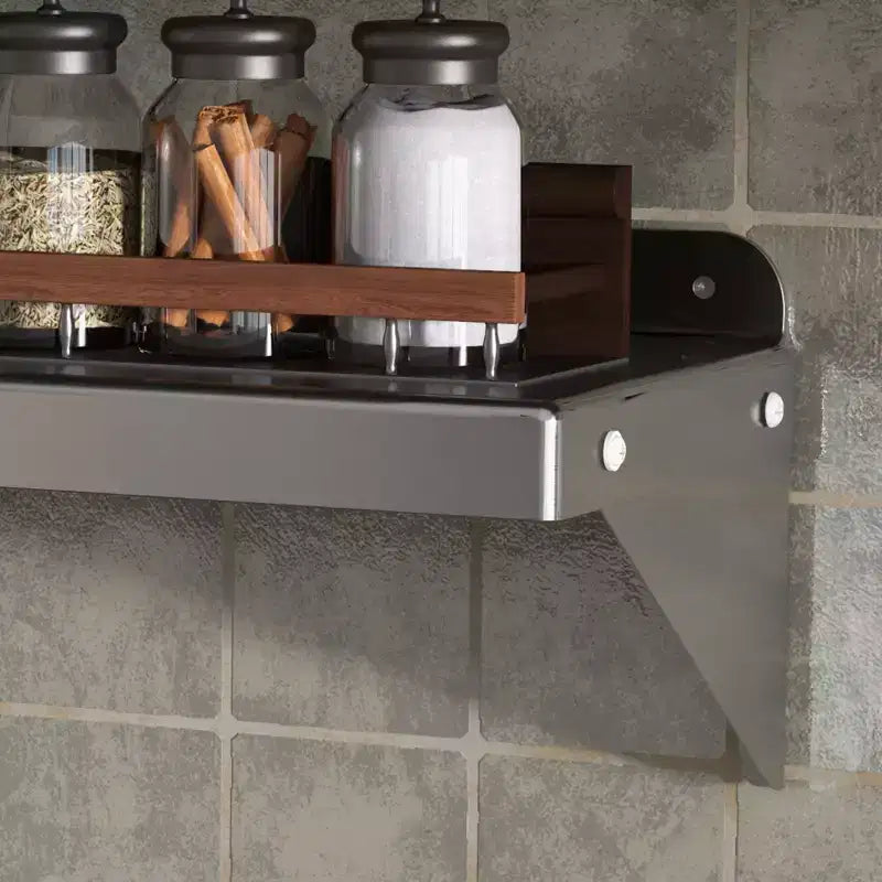 Étagère murale en acier inoxydable, étagère murale de qualité commerciale NSF avec surface plate pour la cuisine, les restaurants et l'usage domestique