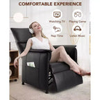 Canapé simple, fauteuil inclinable avec fonction mémoire, cuir PU, siège de cinéma maison, adapté au salon et au bureau.