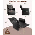 Canapé simple, fauteuil inclinable avec fonction mémoire, cuir PU, siège de cinéma maison, adapté au salon et au bureau.