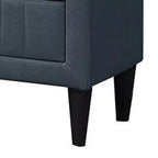 Table de chevet, 2 tiroirs, 56 cm, recouverte de lin gris anthracite