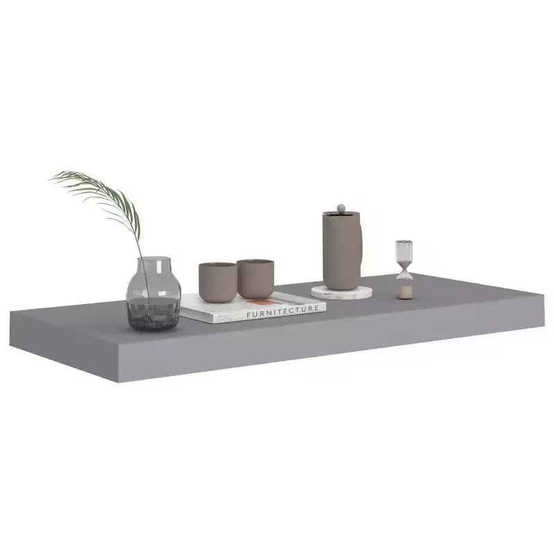 Étagère murale, lot de 2, nid d'abeille gris en MDF, métal, étagère murale moyenne