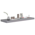 Étagère murale nid d'abeille grise MDF, métal 80 x 23,5 x 3,8 cm