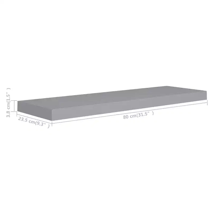 Étagère murale nid d'abeille grise MDF, métal 80 x 23,5 x 3,8 cm