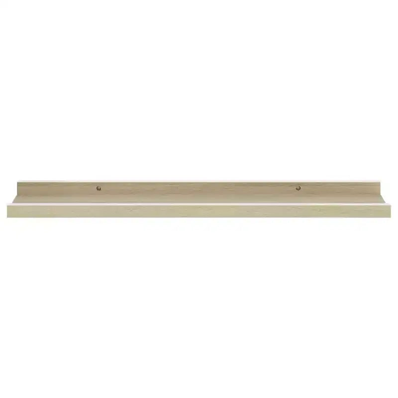 Lot de 2 étagères murales MDF blanc et chêne sonoma 60 cm de long