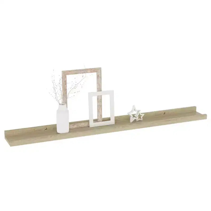 Lot de 4 étagères murales en MDF coloris chêne Sonoma 80 x 9 x 3 cm