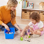 Meuble de rangement mobile à 10 casiers et 10 bacs frontaux inclinés, 5x2, mobilier pour enfants