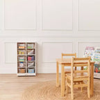 Meuble de rangement mobile à 10 casiers et 10 bacs frontaux inclinés, 5x2, mobilier pour enfants
