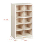 Meuble de rangement mobile à 10 casiers et 10 bacs frontaux inclinés, 5x2, mobilier pour enfants