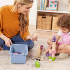 Meuble de rangement mobile à 10 casiers et 10 bacs frontaux inclinés, 5x2, mobilier pour enfants