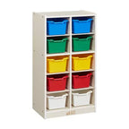 ECR4Kids 10 Cubby Mobile Tray Cabinet and 10 Scoop Front Bins, 5x2, Kids Furniture