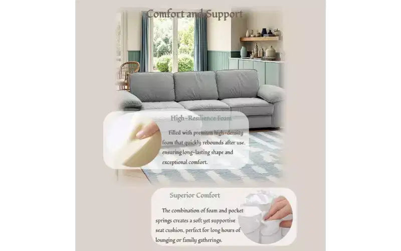 Canapé d'angle modulable moderne 4 places en velours Cleo 105,5''