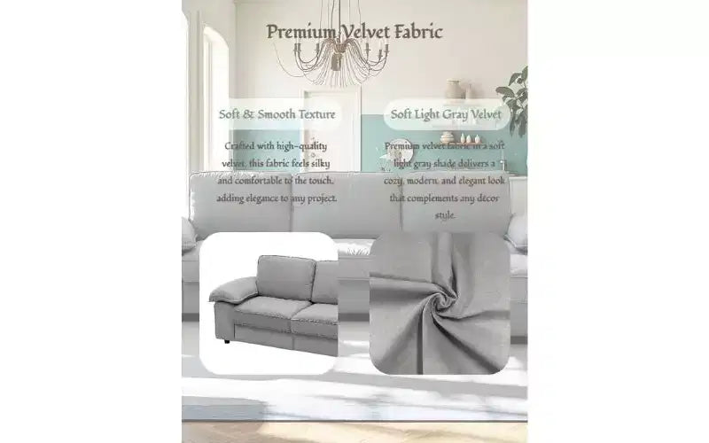 Canapé d'angle modulable moderne 4 places en velours Cleo 105,5''